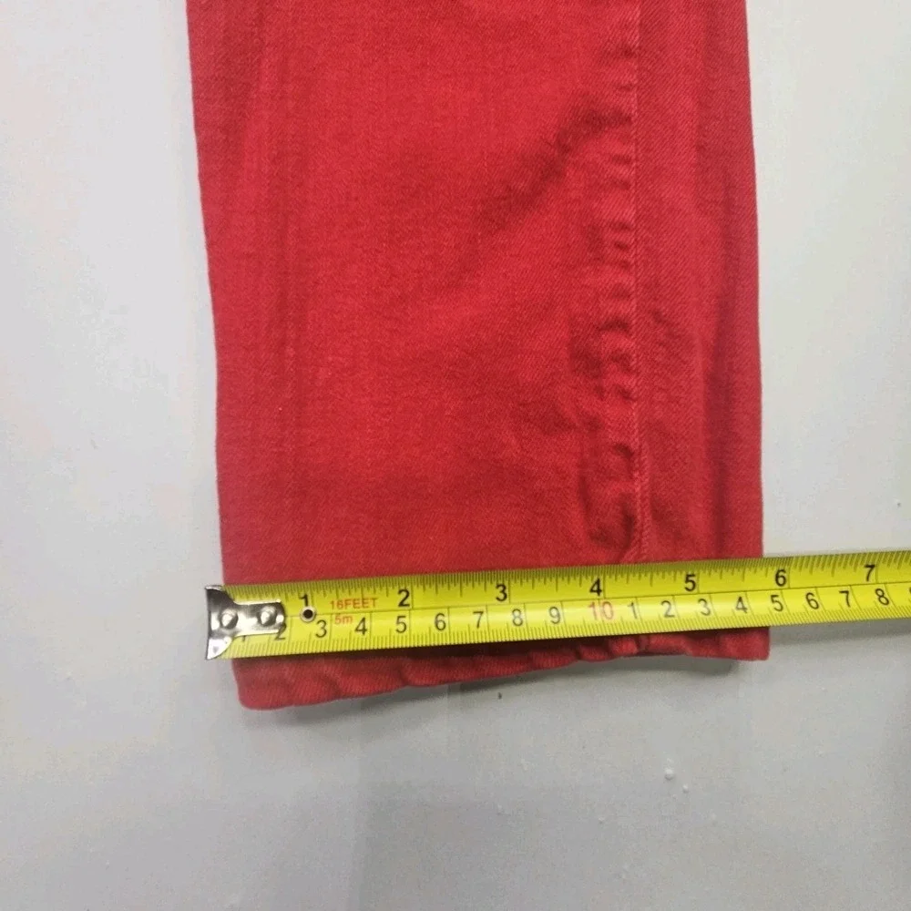 Michael Kors Skinny Jeans Women's Size 10 Red Stretch Denim Low Rise Trousers